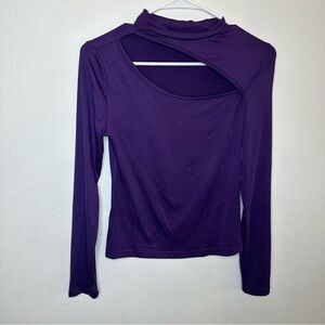 Shein Purple Asymmetrical Cutout Top Size Small